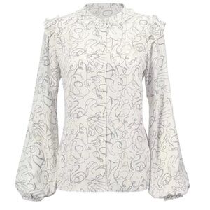 Cabi Ribbon Trim Blouse. Size Medium